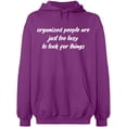 thumbnail image 2 of OXI Hoodie Sweatshirt - Organized People Are Just Too Lazy, Basic Casual Hoodie for Men's and Women Fleece Hoodie Long Sleeve - Purple X-Large, 2 of 3