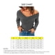 thumbnail image 5 of Top de manga larga con cuello en V, camiseta suave y cómoda para mujer, transpirable, para compras en casa, oficina al aire libre, 5 of 5