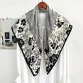 thumbnail image 6 of stylesilove Women Floral Print Silk Like Scarf Square Neckerchief Soft Bandana Small Shawl Neck Wraps for All Season (Black), 6 of 7