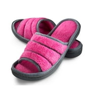 Roxoni Women's Open Toe Memory Foam Slippers with Contrast Design -Sizes 6 to 11 -style #2185