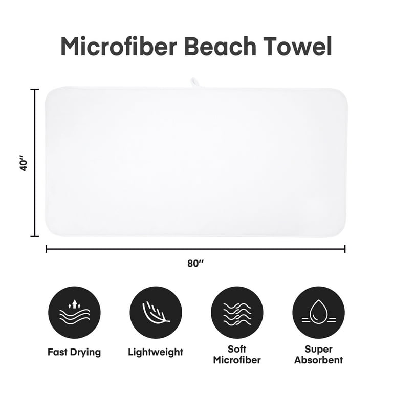 Jml 40 in. x 80 in. Gray White Microfiber Bath Sheet (Set of 2)