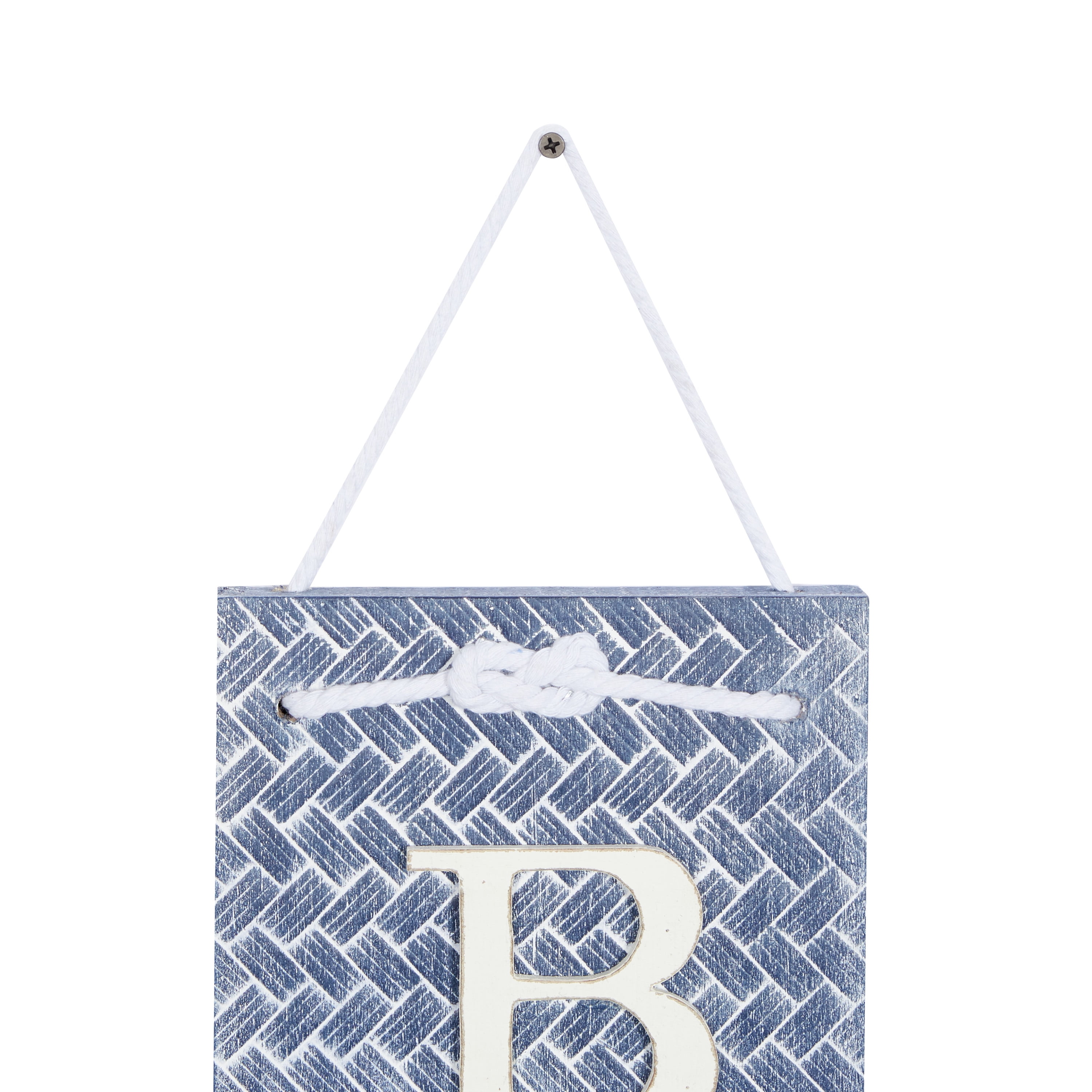 DecMode Blue Wood Beach Sign Wall Decor
