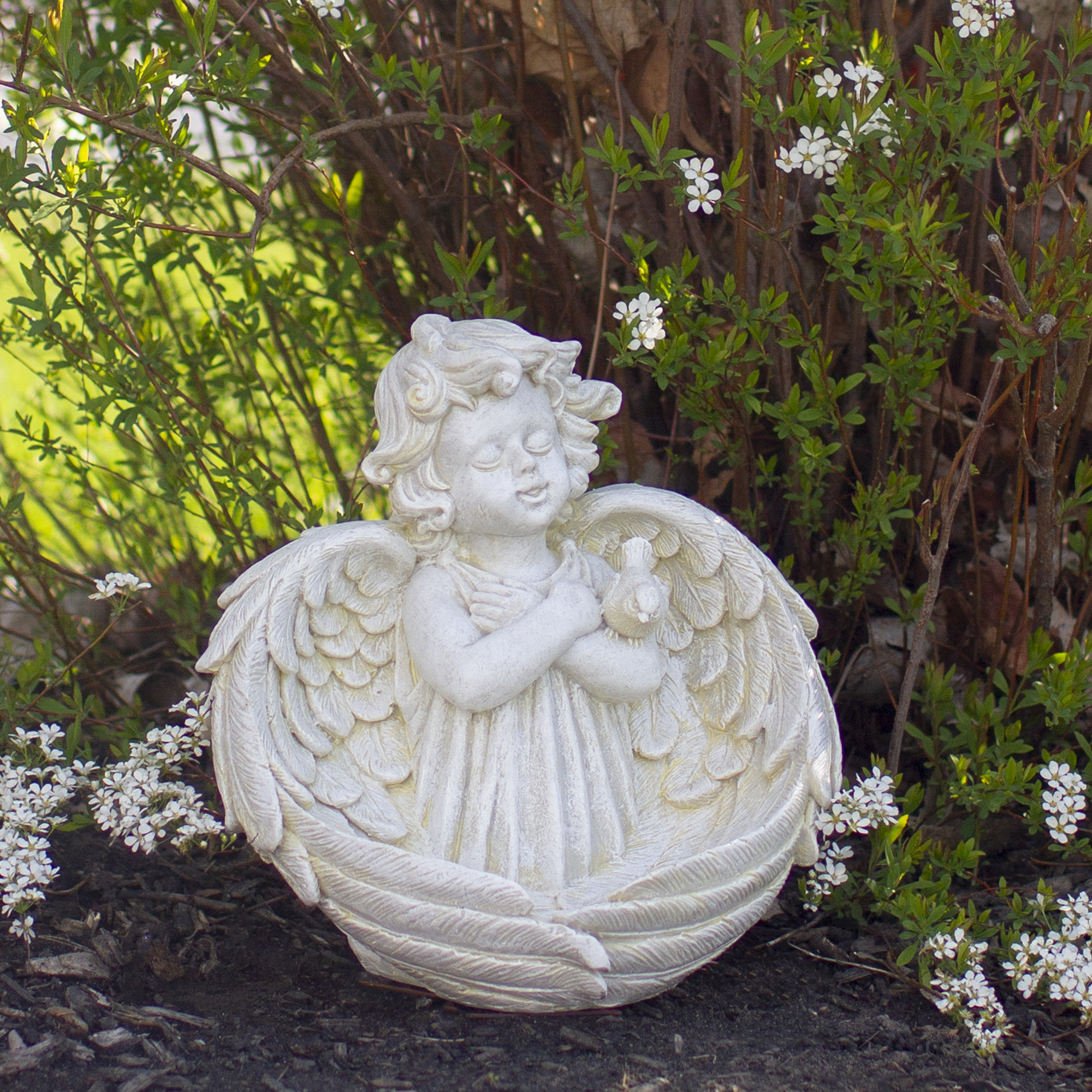 Northlight 9" Cherub Angel Wings Bird Feeder Outdoor Garden Statue - image 2 of 5