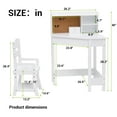 thumbnail image 4 of Yeshouse Juego de Escritorio de Estudio para Niños de Esquina Mesa de Madera Blanca con Estantería, Tablón de Anuncios y Silla para Niños y Niñas, 4 of 8