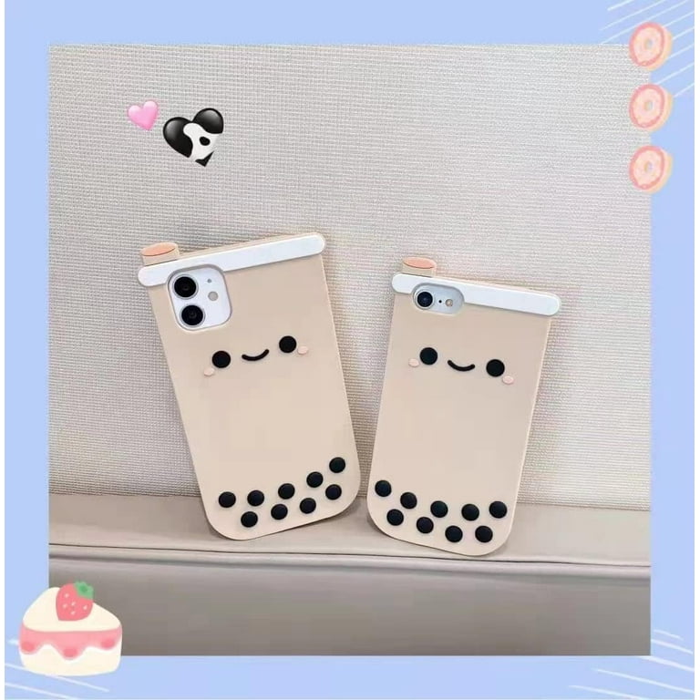 Kawaii Phone Cases Apply to iPhone 15 Pro,Cute 3D Cartoon Boba Milk Tea  Phone Cover Soft Silicone Funny Bubble Pearl Case for Women Girls  Shockproof Protective Cover for iPhone 15 Pro -