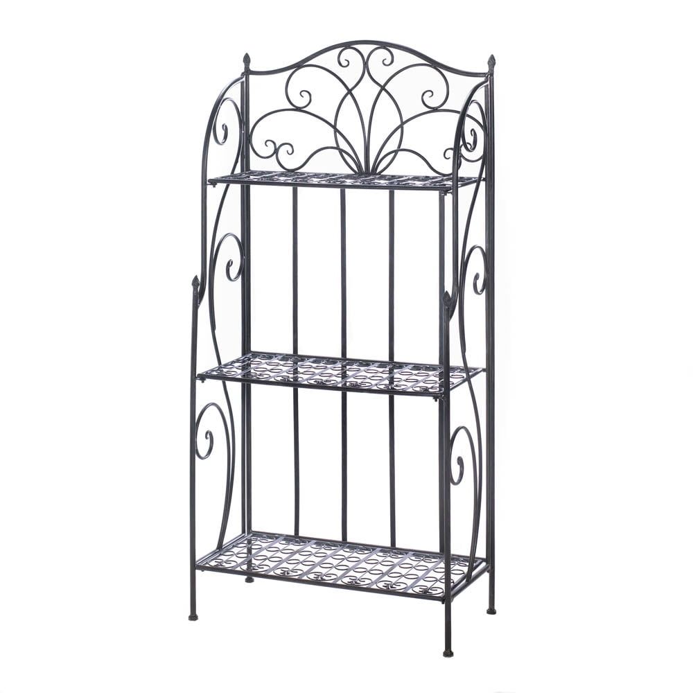 Rustic Bakers Rack, Commercial Black Metal Bakers Rack Kitchen With
