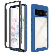 ELEHOLD Hybrid Rugged Case for Google Pixel 7 Slim Thin Anti-Yellowing Clear Dual-Layer Full Body Shockproof Heavy Duty Protective Case, For Pixel 7, Darkblue