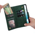 thumbnail image 5 of Allytech Samsung Galaxy A54 5G Wallet Case with Zipper Pocket, Luxury PU Leather Flip Cover with Card Slots & Wrist Strap, Shockproof Kickstand Magnetic Buckle Protective Case for Women Men, Green, 5 of 15