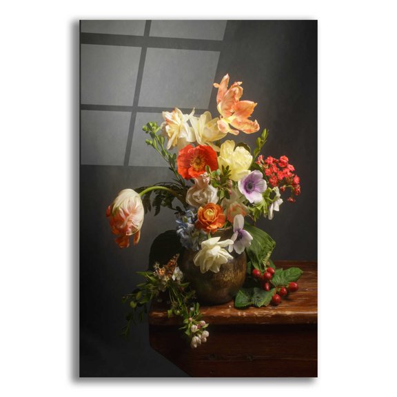 Epic Art 'A Study On Tulips' by Leah McLean Acrylic Glass Wall Art, 16"x24"