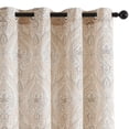 thumbnail image 2 of CURTAINKING Linen Curtains for Living Room 84 inch Medallion Damask Printed Drapes for Bedroom Grommet Farmhouse Window Curtain 2 Panels Taupe, 2 of 8