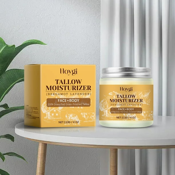 Fiudx Bálsamo de Sebo de Res, Crema Hidratante Suavizante, Crema de Mantequilla Reparadora de Elasticidad, Hidratante para La Piel, Alivio de La Piel Seca, Todo Tipo de Piel, 113 G