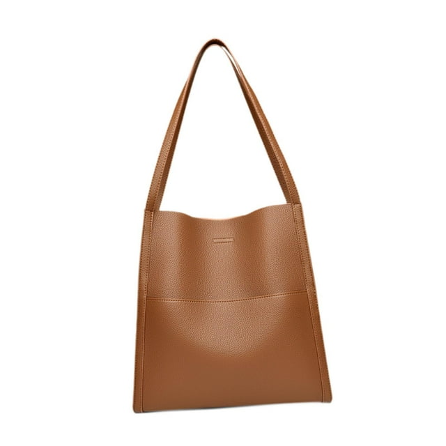 Bolso de hombro de cuero de las mujeres Bolso elegante para desplazamientos Trabajo de vacaciones al aire libre Caqui