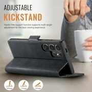 Dteck for Samsung Galaxy S22 Ultra Wallet Case, PU Leather Flip Folio Case with Card Holders RFID Blocking Kickstand Shockproof TPU Inner Shell Protective Phone Cover,Black