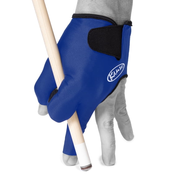 Kamui Billiard Glove Blue – Small - Pool Cue Glove for Left Hand, Quick-Dry Fabric, Anti-Slip Palm, Open Fingers, Short Cuff