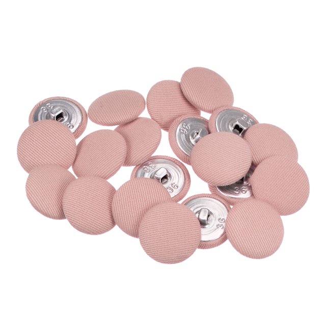 Uxcell 20pcs 36L Botones de tela cubiertos de 23mm con shank de metal para trajes, vestidos y blusas, rosa