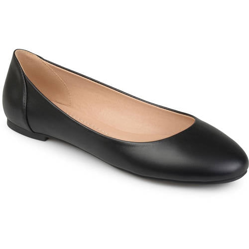 Brinley Co. Women's Comfort Sole Faux Leather Round Toe Flats - Walmart.com