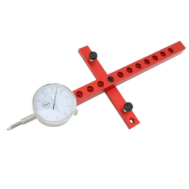 Adjustable Aluminum Alloy Table Saw Alignment Tool Kit with 0.001in Precision Dial Indicator, 0.01-1in Measuring Range, Multi-Hole Rod Design for Calibrating Bench Saws, Band Saws & Drilling Machines