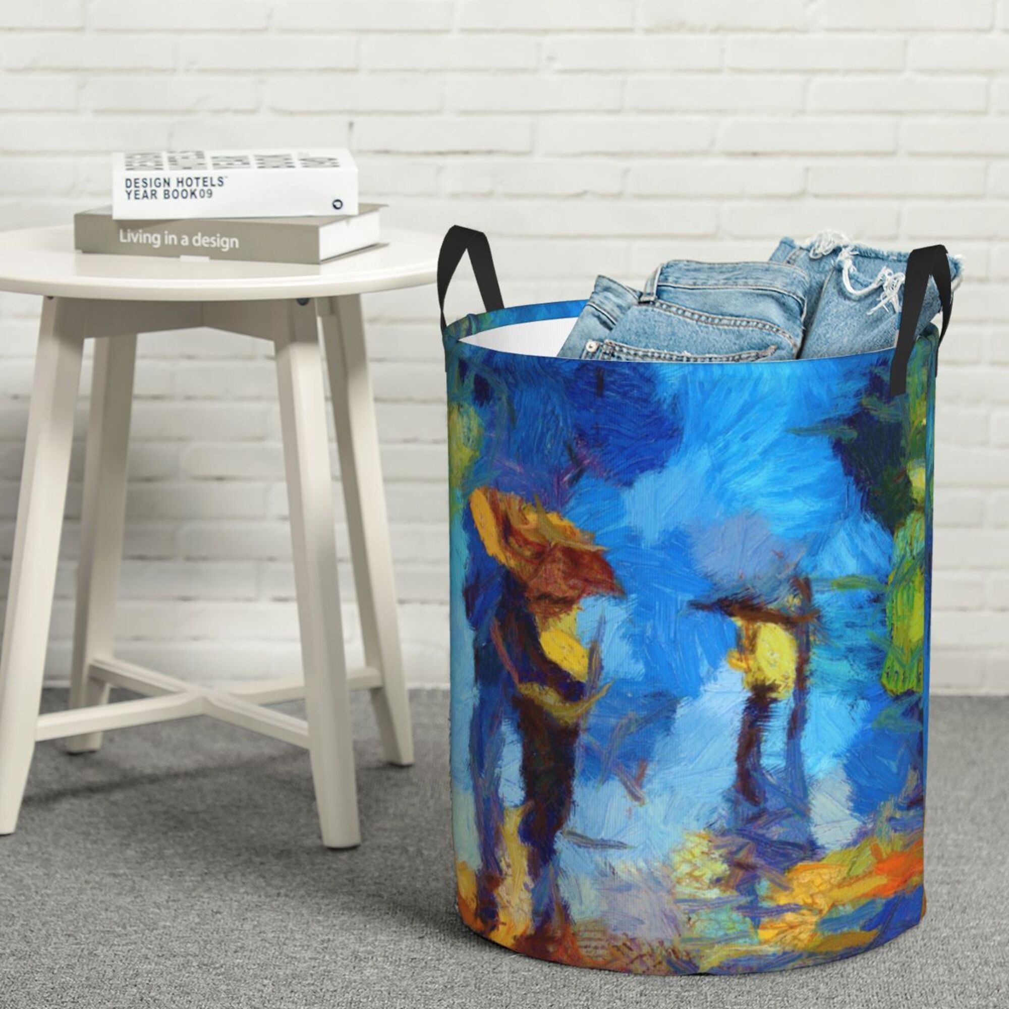 YFYANG Waterproof Laundry Hamper, Blue Dream Laundry Basket Oxford