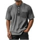 thumbnail image 2 of Blusas y camisas de manga corta con cuello redondo para hombre, blusas/camisetas casuales de verano a la moda de color liso con cuello redondo para hombre., 2 of 6