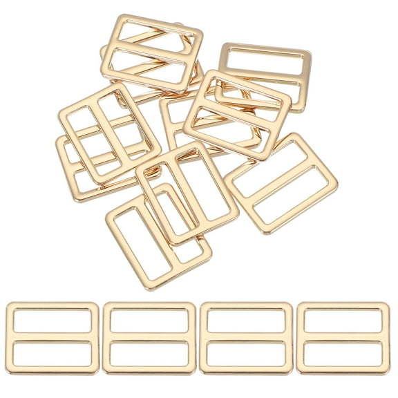 Uxcell Metal Tri-glide Slide Buckle, Zinc Alloy Adjuster Sliders Webbing Strap Fasteners for Bag Belt Dog Gold 25mm