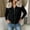 Black, variant on Women's Zip Up Knit Cardigan Faux Fur Collar Jackets with Long Sleeve Cable Knit Sweater Jacket for Fall Winter Coffee S