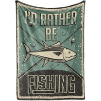 Fishing Gifts for Men Flannel Throw Blanket, Gifts for Fishing Lovers, Funny Birthday Decoration for Fishermen 50"*65"