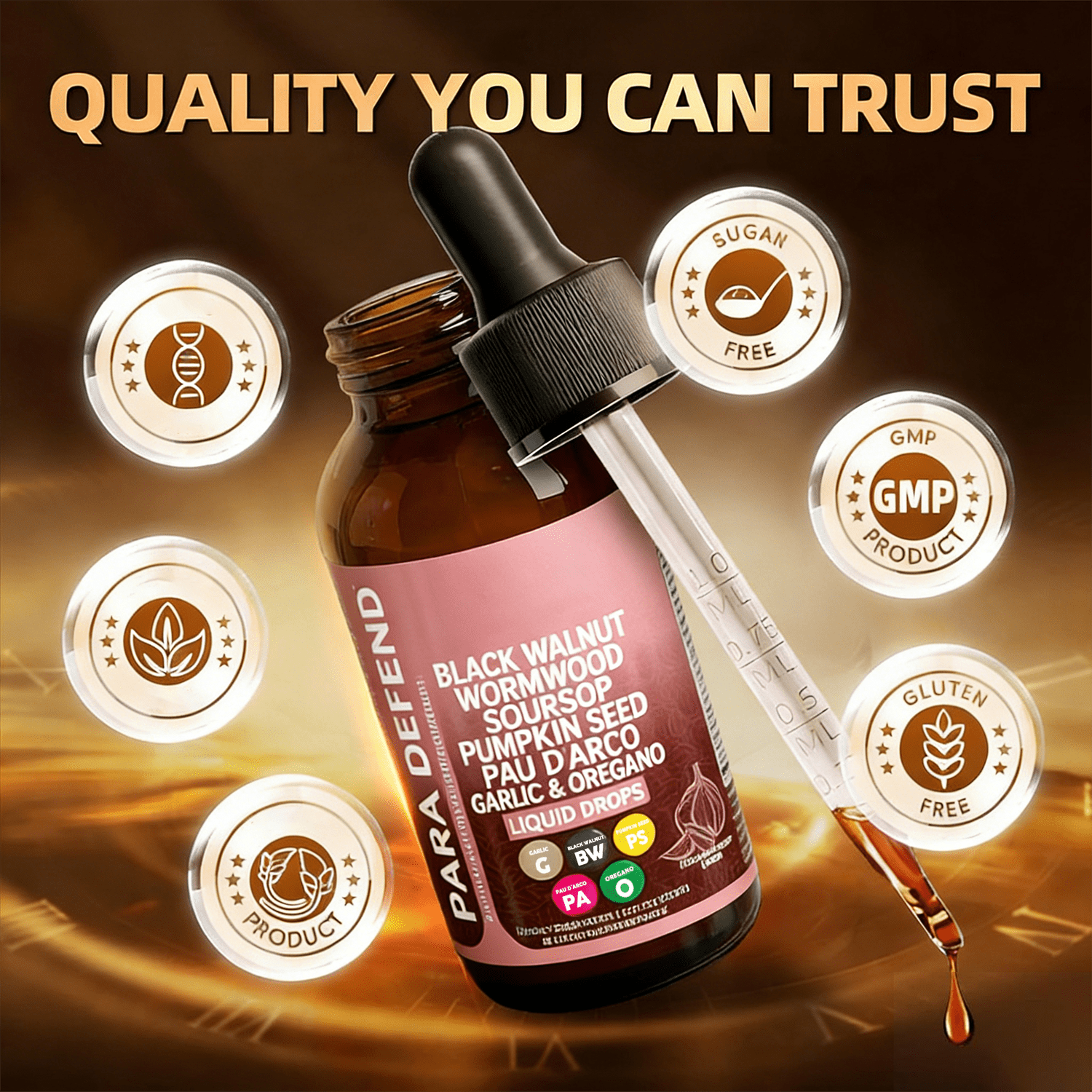 Black Walnut Wormwood Cleanse Drops – Herbal Digestive Tincture with Garlic, Turmeric, Berberine & Oregano Oil, Gut & Immune Support for Men & Women