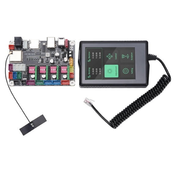 YAHHU 4-Axis CNC Control Board with 3.5" Touch Screen, ESP32 Shield, 4 TMC2209 Drivers, 32‑bit GRBL, 60W Optical Engraving