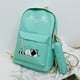 thumbnail image 1 of Bolsa 5 unids/set lindo gato de lona mochila de viaje de mano de hombro (verde) JShteea Para Estrenar, 1 of 7
