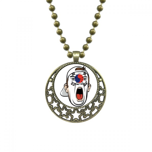Corea bandera maquillaje facial máscara gritando Cap Colgante Estrella Collar Luna Cadena Joyas Unbranded M