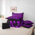 thumbnail image 6 of Feelyou Modern Purple Stripes Bedding Comforter Set 7pcs for Women, Chic Zebra Print Queen Bedding Sets, Artwork Abstract Ombre Reversible Queen Sheet Sets, Super Cozy Room Decor, 6 of 8