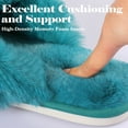 thumbnail image 5 of ELElax Women's Cross Band Slippers Fuzzy Soft House Slippers Plush Furry Warm Cozy Open Toe Fluffy Home Shoes Comfy Indoor Outdoor Slip On Breathableï¼ Green, 5 of 7