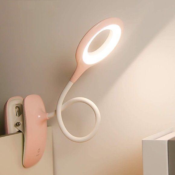 Lampe de Lecture Rechargeable à Pince - Lumières de Livres avec Interrupteur Tactile, Lampe de Bureau Protection des Yeux, Lampe de Lit USB Flexible à 360 ° pour Enfants