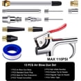 thumbnail image 4 of Maxxmarket 13 Pcs 2-Way Connection Air Nozzle Blow Gun Set, Air Nozzle Kit with 1/4 in Standard Quick Fitting and 8 Air Nozzles, Air Compressor Accessories for Air Inflation and Dedusting, 4 of 7
