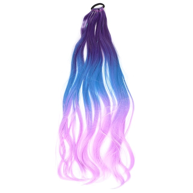 Extensión de cola de caballo de color, larga, lacia, de 27 pulgadas, trenza sintética, postizo, extensión de cola de caballo trenzada larga para niñas y mujeres