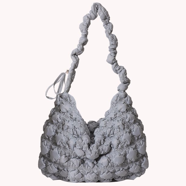 Bolso de mano con burbujas para mujer, bolso bandolera suave y versátil, bolso para citas diarias (gris)
