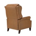 thumbnail image 5 of Genuine Leather Manual Recliner Set of 2, Wingback Push Back Recliner with Solid Wood Legs, Camel, 5 of 10