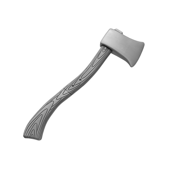 Nicky Bigs Novelties Lightweight Hollow Plastic Silver Axe Prop - 3-Piece Woodsman Costume Ax - Halloween Cosplay Accessory Decoration Prop, Silver, One Size