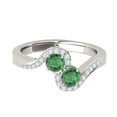 thumbnail image 4 of Mauli Jewels Engagement Rings for Women 1.10 Carat Two Stone Emerald and Diamond Ring 4 Prong-Setting14K White Gold, 4 of 7