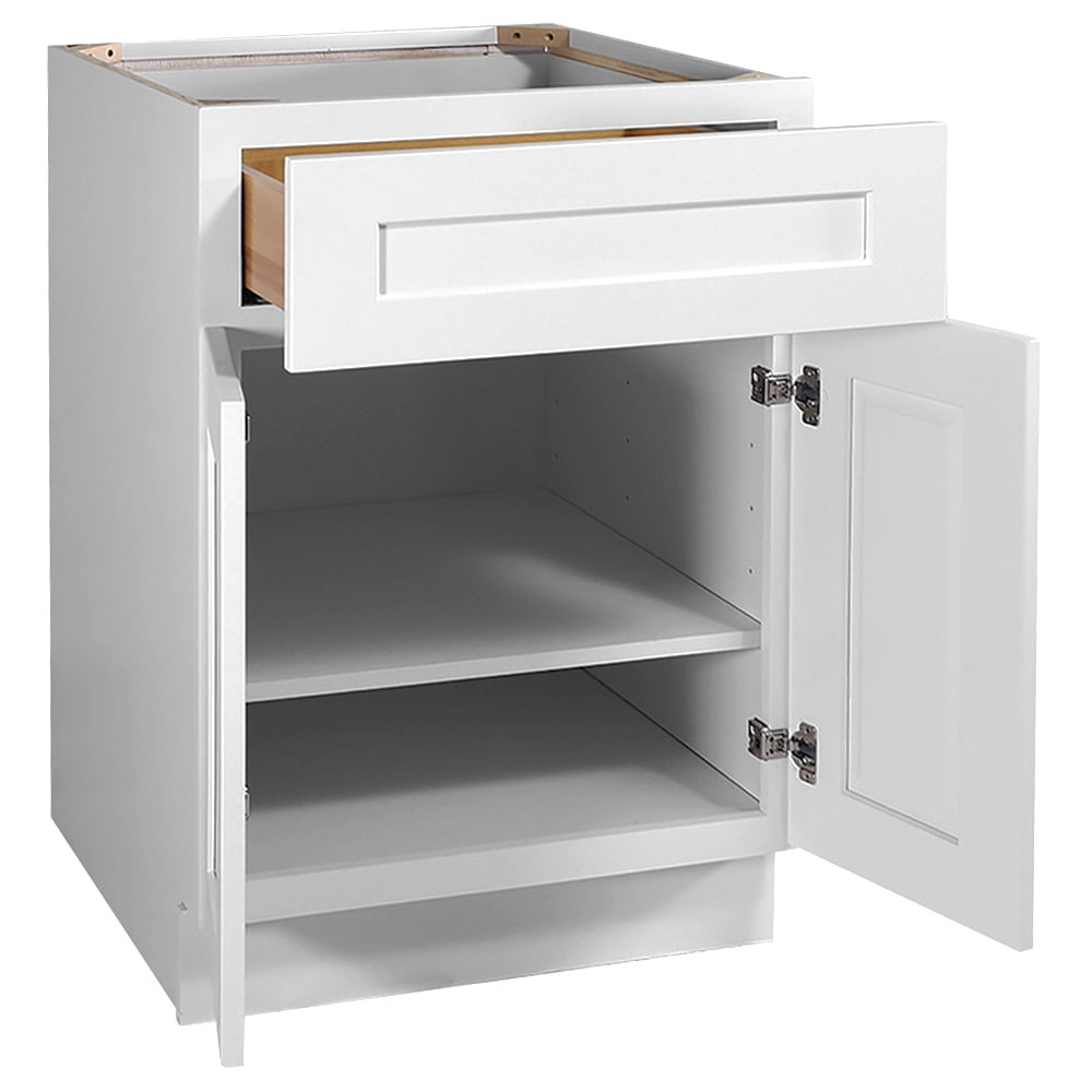 Design House Brookings Assembled Shaker Base Kitchen Cabinet (27" x 34.5" x 24", Sherwin Williams® White