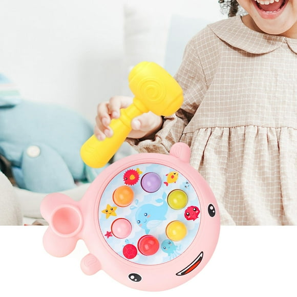 Juego Juguete de desarrollo temprano Coordinación mano-ojo Juguete interactivo para golpear para bebés, y niñas de más de 3 años Rosa Hugo juego de golpes