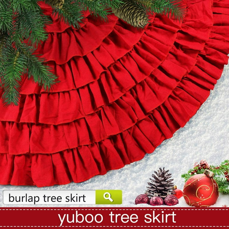 White ruffle top tree skirt