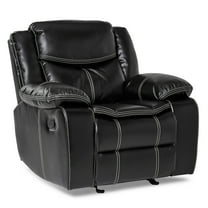 OakvillePark Prenzo Faux Leather Upholstered Glider Reclining Chair, Black