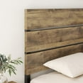 thumbnail image 4 of Allewie Full Size Rustic Country Style Wooden Headboard Metal Platform Bed with Strong Metal Slats, Light Brown, 4 of 8