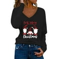 thumbnail image 2 of Lroveb Christmas Shirts for Women Casual Tops Blouse Winter Tunic Top V Neck Tee Loose Fit Long Sleeve Tshirts Graphic T Shirts, 2 of 5