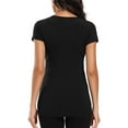 thumbnail image 4 of Delliss Womens T Shirts short Sleeve V Neck Basic Tee Soft Casual fashion striped Tops, 4 of 6