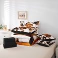 thumbnail image 6 of jejeloiu Highland Cow Cowhide 7pcs Bedding Comforter Set Kids,Farm Animal Print Queen Bedding Sets,Reversible, 6 of 7