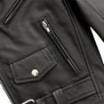 thumbnail image 5 of First Mfg Co - Cry Baby - Boy's Motorcycle Black Leather Jacket - 8 - Action Back Belted Gussets Quilted Liner, 5 of 5