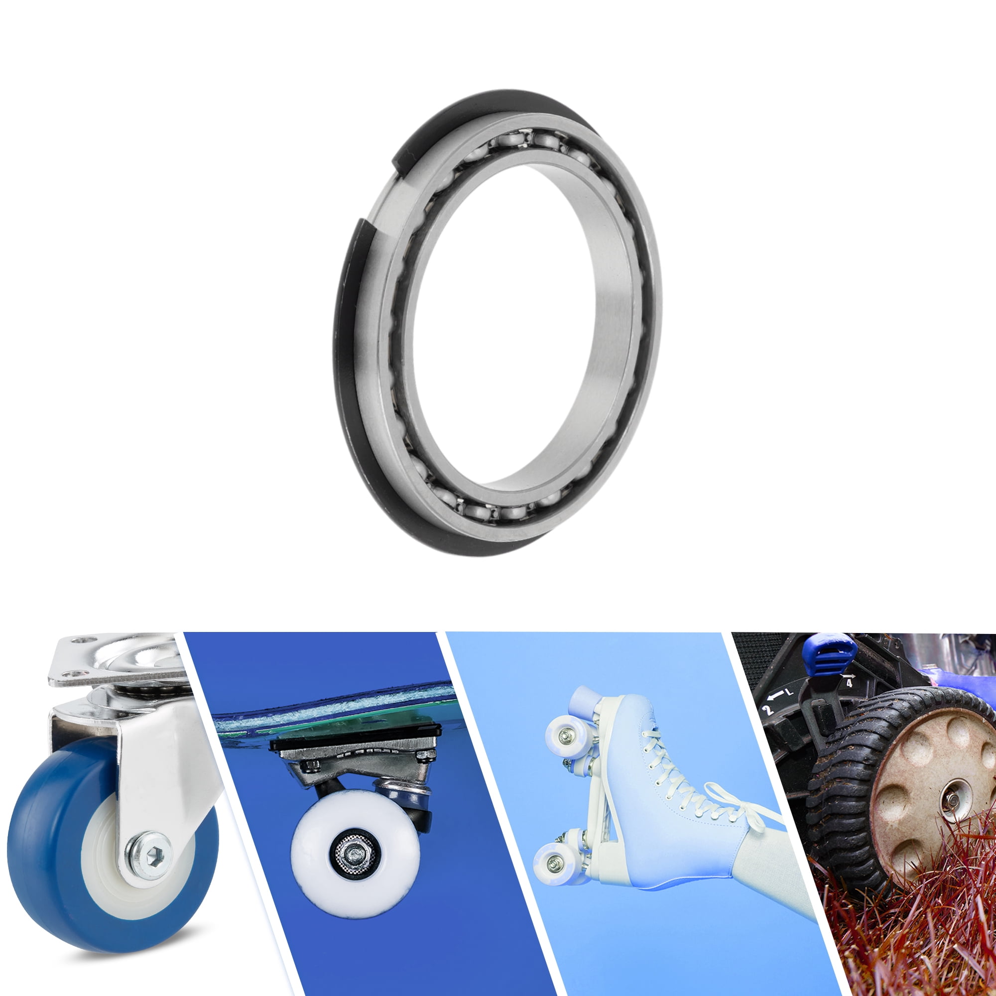 Unique Bargains 6811NR Deep Groove Ball Bearings 55x72x9mm P5 Open Type Lubricated Bearings 1 Pc Car Scooter Skateboard Wheel Universal Silver Tone