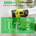 thumbnail image 2 of 2Pack Upgrade 8.0Ah P108 Battery Replacement for Ryobi 18 Volt P102 P103 P104 P105 P107 P109 P122 Cordless Drill Tool, 2 of 9